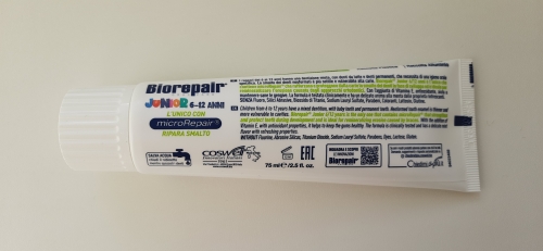 Фото Дитяча зубна паста Biorepair Дитяча зубна паста  Junior (6-12 років) М'ята 75 ml від користувача Tukanoff