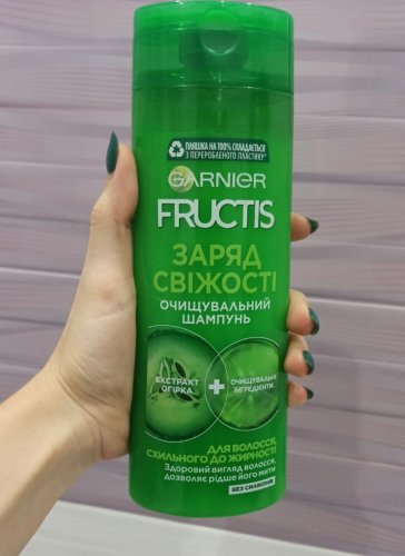 Фото шампунь для волосся Garnier Шампунь  Fructis Заряд свежести для нормальных волос склонных к жирности 400 мл (3600541980990) від користувача Vitalina_21