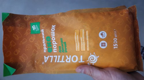 Фото Пральний порошок Tortilla Эко порошок для детских вещей 1.5 кг (4823015911804) від користувача Serhii Mykhelev