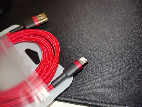 Фото Кабель Lightning Baseus cafule Cable USB For lightning 2.4A 2M Red+Red (CALKLF-C09) від користувача Baratheon