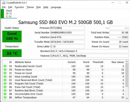 Фото SSD накопичувач Samsung 860 EVO M.2 500 GB (MZ-N6E500BW) від користувача Ruloff