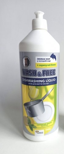 Фото рідина для миття посуду Wash&Free Засіб для ручного миття посуду  Лимон і м&apos;ята (Doypack) 0,5л (4260637724663) від користувача Maya
