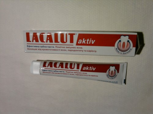 Фото  Lacalut Зубная паста Lacalut aktiv 75 мл (4016369696309) від користувача Test UA