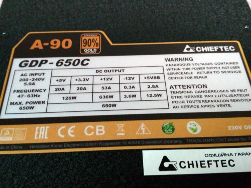 Фото Блок живлення Chieftec A-90 GDP-650C від користувача dr_ula