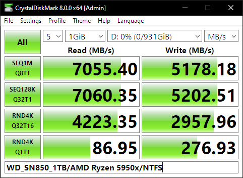 Фото SSD накопичувач WD Black SN850 1 TB (WDS100T1X0E) від користувача Andrii Mazur