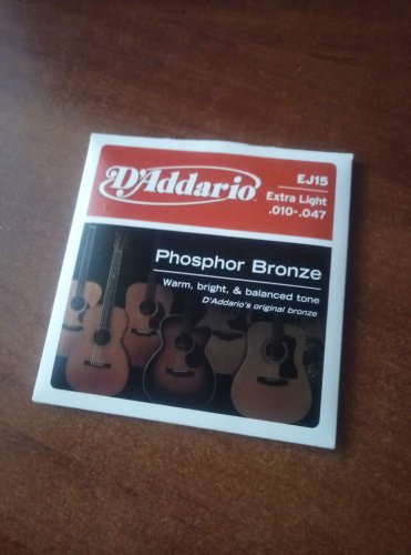 Фото Струни для акустичної гітари D'Addario EJ15 Phosphor Bronze Extra Light Acoustic Guitar Strings 10/47 від користувача IK