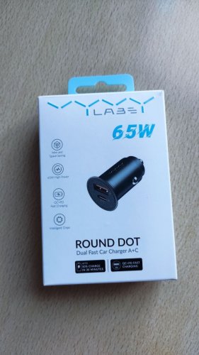 Фото Автомобільний зарядний пристрій Vyvylabs Round Dot Dual Fast Charge Car Charger 65W A+C Black (VJY65B-01) від користувача Максим Волосевич