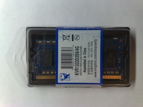 Фото Пам'ять для ноутбуків Kingston 4 GB SO-DIMM DDR3 1333 MHz (KVR1333D3S9/4G) від користувача 