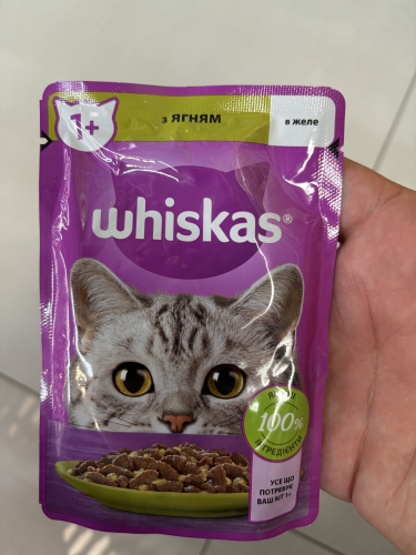 Фото вологий корм Whiskas З ягням в желе 85 г (5900951302176) від користувача Orestiv.