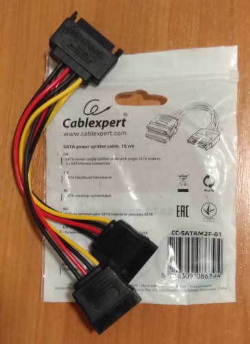 Фото Кабель SATA Cablexpert SATA power 0.15m (CC-SATAM2F-01) від користувача 