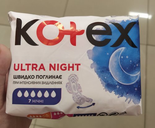 Фото гігієнічні прокладки Kotex Гігієнічні прокладки  Ultra Night 7 (5029053540108) від користувача Gouster