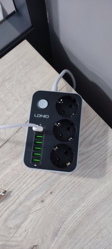 Фото Мережевий фільтр-подовжувач LDNIO 3 розетки, 6 USB, 2 м, Black/Grey (SC3604) від користувача BOSS