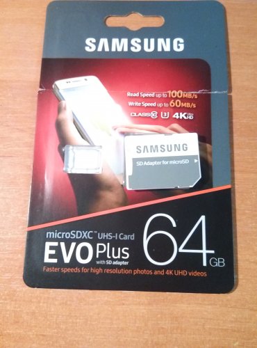 Фото Карта пам'яті Samsung 64 GB microSDXC Class 10 UHS-I U3 EVO Plus + SD Adapter MB-MC64GA від користувача xeviye337