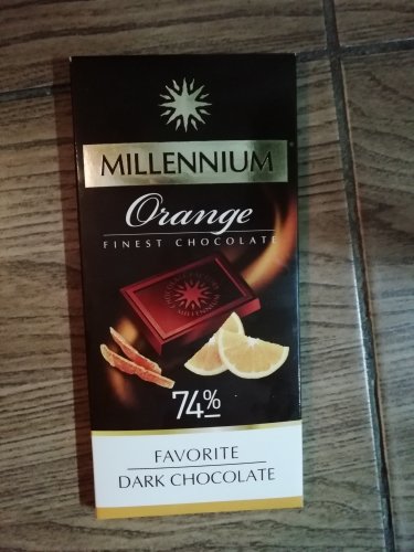 Фото Шоколад Millennium Шоколад черный с апельсин цедрой 74% 100г (591903) від користувача Enotik0507