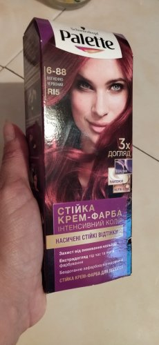 Фото фарба для волосся Palette Краска для волос  интенсивный цвет 6-88 (RI5) огненно-красный 110мл (3838824023564) від користувача Катруся