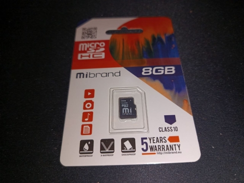 Фото Карта пам'яті Mibrand 8 GB microSDHC Class 10 MICDHC10/8GB від користувача mandragor971