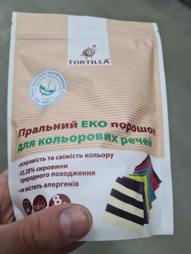 Фото Пральний порошок Tortilla Эко порошок для цветных вещей 8 кг (4820178060172) від користувача Serhii Mykhelev