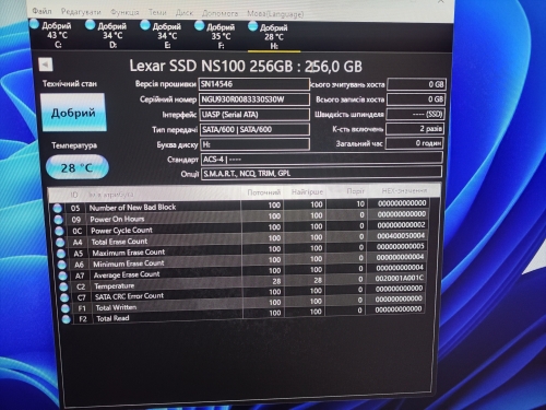 Фото SSD накопичувач Lexar NS100 256 GB (LNS100-256RB) від користувача 888vital888