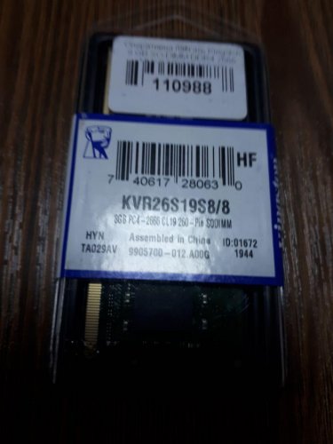 Фото Пам'ять для ноутбуків Kingston 8 GB SO-DIMM DDR4 2666 MHz (KCP426SS8/8) від користувача Vlad2020
