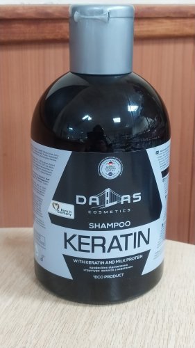 Фото шампунь для волосся Dallas cosmetics Шампунь  Keratin с кератином и молочным протеином 1 л (4260637723345) від користувача jozefin L