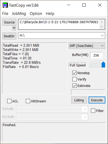 exFAT 128KB cluster size