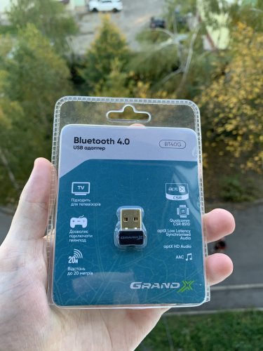 Фото Bluetooth адаптер Grand-X aptX BT40G від користувача Егор