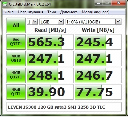Фото SSD накопичувач LEVEN JS300 120 GB (JS300SSD120GB) від користувача odyniznas