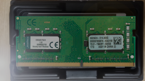 Фото Пам'ять для ноутбуків Kingston 4 GB SO-DIMM DDR4 2400 MHz (KVR24S17S6/4) від користувача XOI