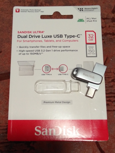 Фото Флешка SanDisk 32 GB Ultra Dual Drive Luxe (SDDDC4-032G-G46) від користувача 808