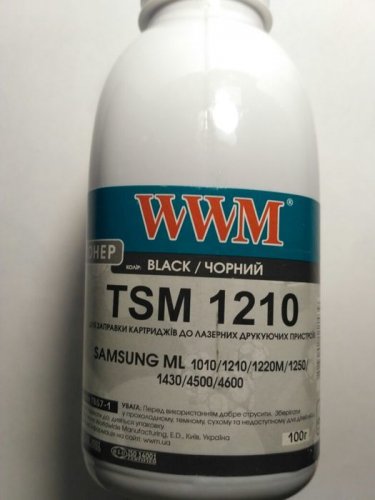 Фото Тонер для принтера WWM Тонер для Samsung ML-1210/ 1220/ 1250/ 1010/ 1510/ 1750/ 2570 бутль 100г (TB57-1) від користувача Влад Некрасов