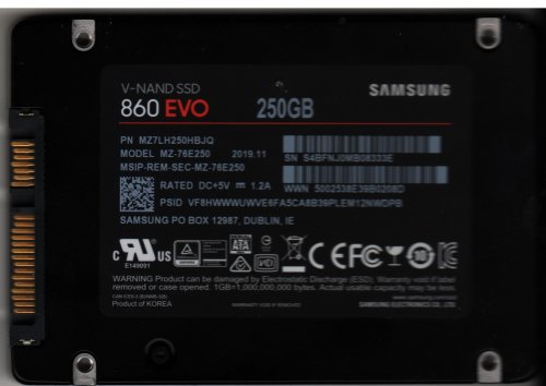 SSD накопичувач Samsung 860 EVO 2.5 250 GB (MZ-76E250BW)