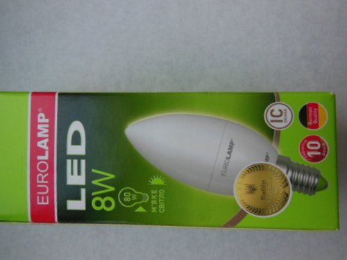 Фото Світлодіодна лампа LED EUROLAMP LED ЕКО CL 8W E14 3000K (LED-CL-08143(P)) від користувача 