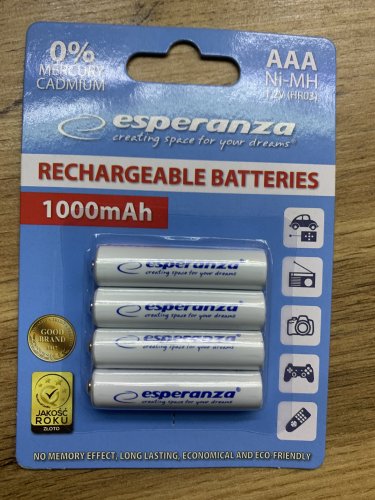 Фото Акумулятор Esperanza AAA 1000mAh NiMH 4шт (EZA102W) від користувача kalambur