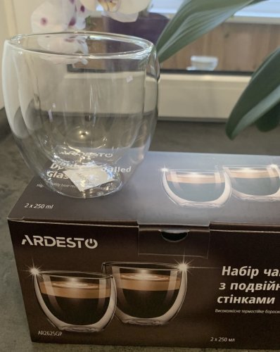 Фото Чашка для кави / чаю Ardesto Набор чашек с двойными стенками  AR2625GP 2 шт 250 мл від користувача Mexanik