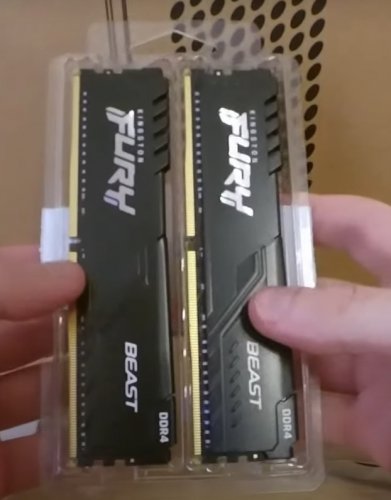 Фото Пам'ять для настільних комп'ютерів Kingston FURY 32 GB (2x16GB) DDR4 3200 MHz Beast Black (KF432C16BB1K2/32) від користувача Mikhailo007