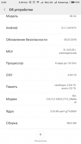 Фото Смартфон Xiaomi Mi4c 32GB (Black) від користувача Mehanuk