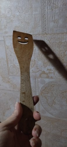 Фото лопатка кухонні Mazhura Лопатка деревянная с прорезами бук 28 см (mz322954) від користувача Катруся