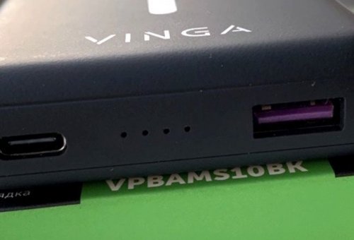 Фото Зовнішній акумулятор (павербанк) Vinga 10000 mAh Wireless Magnetic QC+PD (VPBAMS10BK) від користувача 