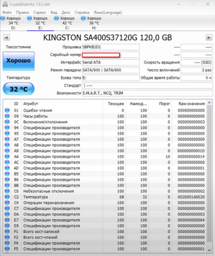 Фото SSD накопичувач Kingston A400 120 GB (SA400S37/120G) від користувача formicron