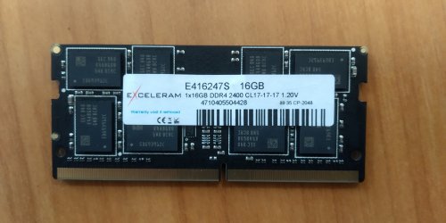Фото Пам'ять для ноутбуків Exceleram 16 GB SO-DIMM DDR4 2400 MHz (E416247S) від користувача XOI