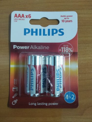 Фото Батарейка Philips AAA bat Alkaline 6шт Power Alkaline (LR03P6BP/10) від користувача lordep