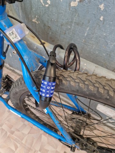 Фото Велозамок тросовий кодовий VULKAN Замок велосипедний  TY523 12*1500 мм тросовий кодовий з кріпленням від користувача 2364275
