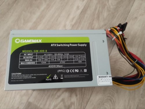 Фото Блок живлення GameMax GM-400-8CM від користувача zetsuobilly