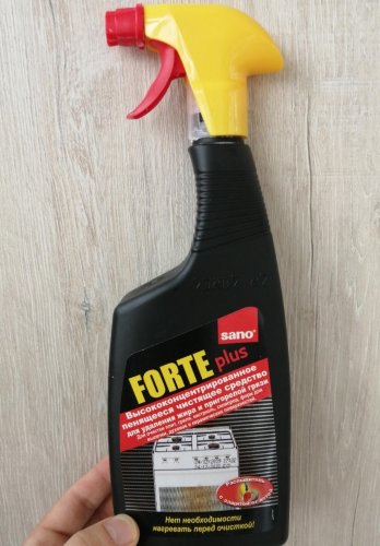 Фото Спрей для прибирання Sano Жидкое средство для уборки Sano Средство для удаления жира и сажи Forte Plus 750 мл (7290000289748) від користувача Mexanik