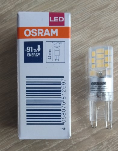 Фото Світлодіодна лампа LED Osram LED Pin 2.6 Вт G9 матовая G9 220 В 4000 К (4058075812697) від користувача XOI