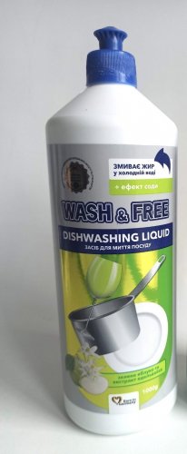 Фото рідина для миття посуду Wash&Free Жидкость для ручного мытья посуды  Экстракт зеленого яблока и эдельвейса 1л (4260637723086) від користувача Maya