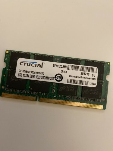 Фото Пам'ять для ноутбуків Crucial 8 GB SO-DIMM DDR3L 1600 MHz (CT102464BF160B) від користувача 1989 hunter