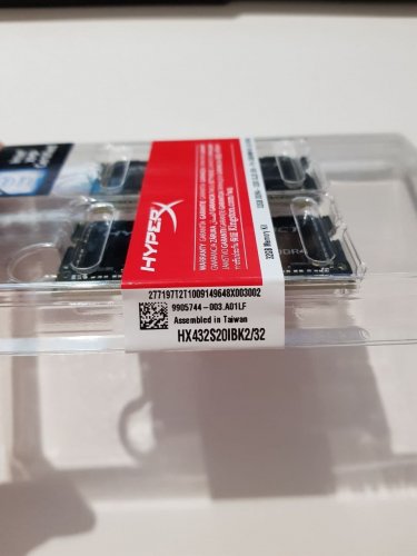 Фото Пам'ять для ноутбуків HyperX 32 GB (2x16GB) SO-DIMM DDR4 3200 MHz (HX432S20IBK2/32) від користувача Avshkabura