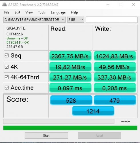 AS SSD Bench 2.0.7316.34247  3Gb виборка
