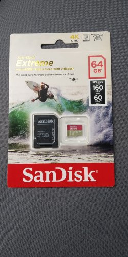 Фото Карта пам'яті SanDisk 64 GB microSDXC UHS-I U3 Extreme A2 + SD Adapter SDSQXA2-064G-GN6AA від користувача XOI